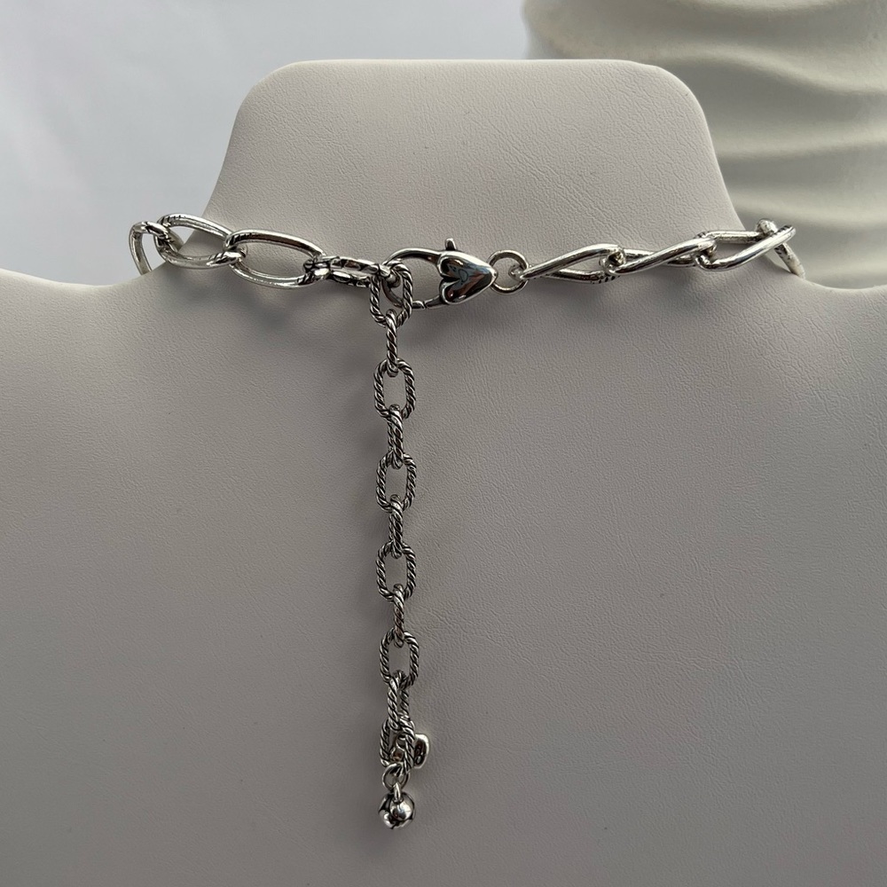 𝅺Brighton Pebble Cascade Layered Multi Strand Silver Necklace - Picture 4 of 12